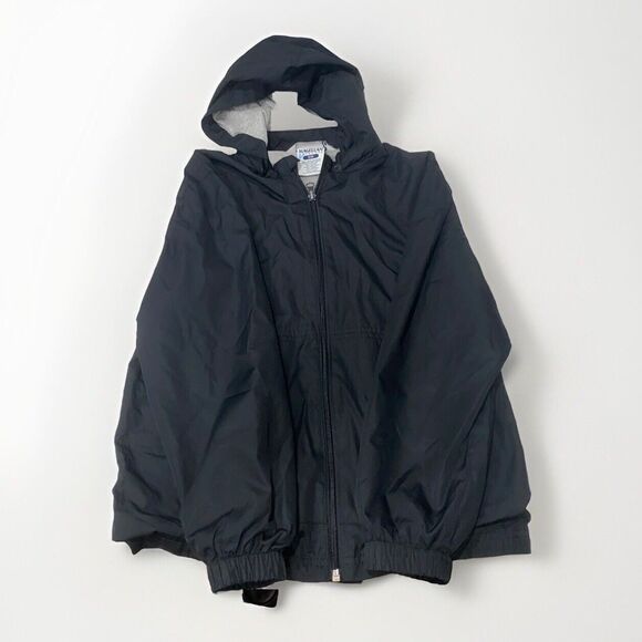 Magellan Windbreaker Rain Hoodie Jacket Youth 8 Full Zip Black with Zipper Lined - Picture 1 of 7